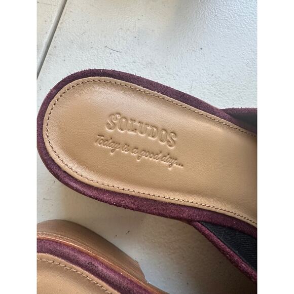 Soludos Womens Venetian Mules Size 8.5 Minimalist Slip On Western Stacked Heel - Picture 9 of 12